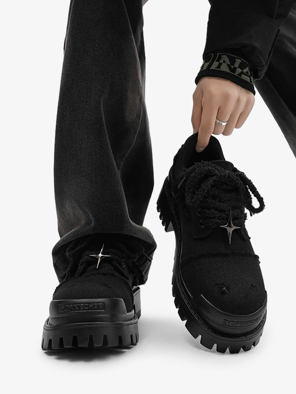 Four-Point Star Denim Chunky Casual Shoes