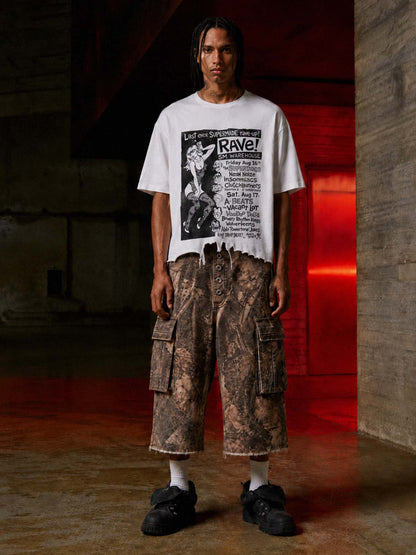 Five-Button Camo Cargo Shorts