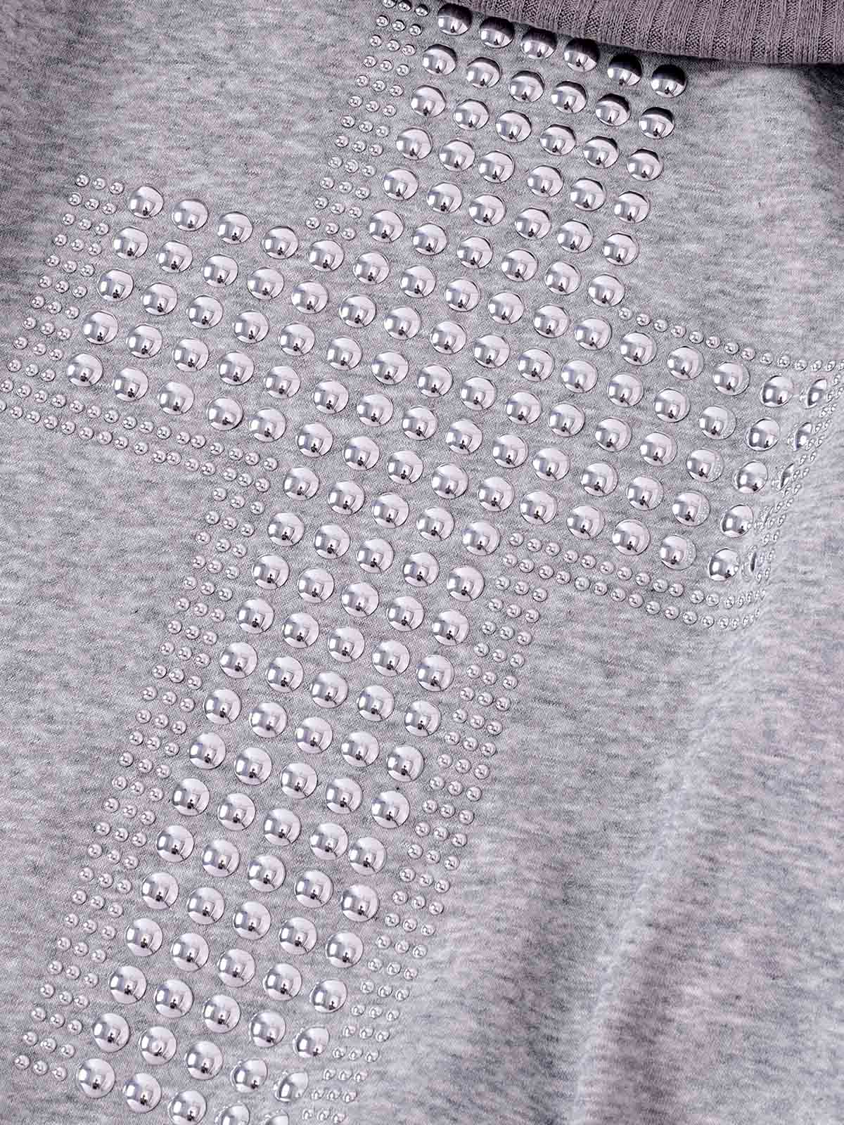 Cross Rhinestone Off-Shoulder Sweatshirt
