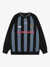 Striped Embroidered Knit Sweater