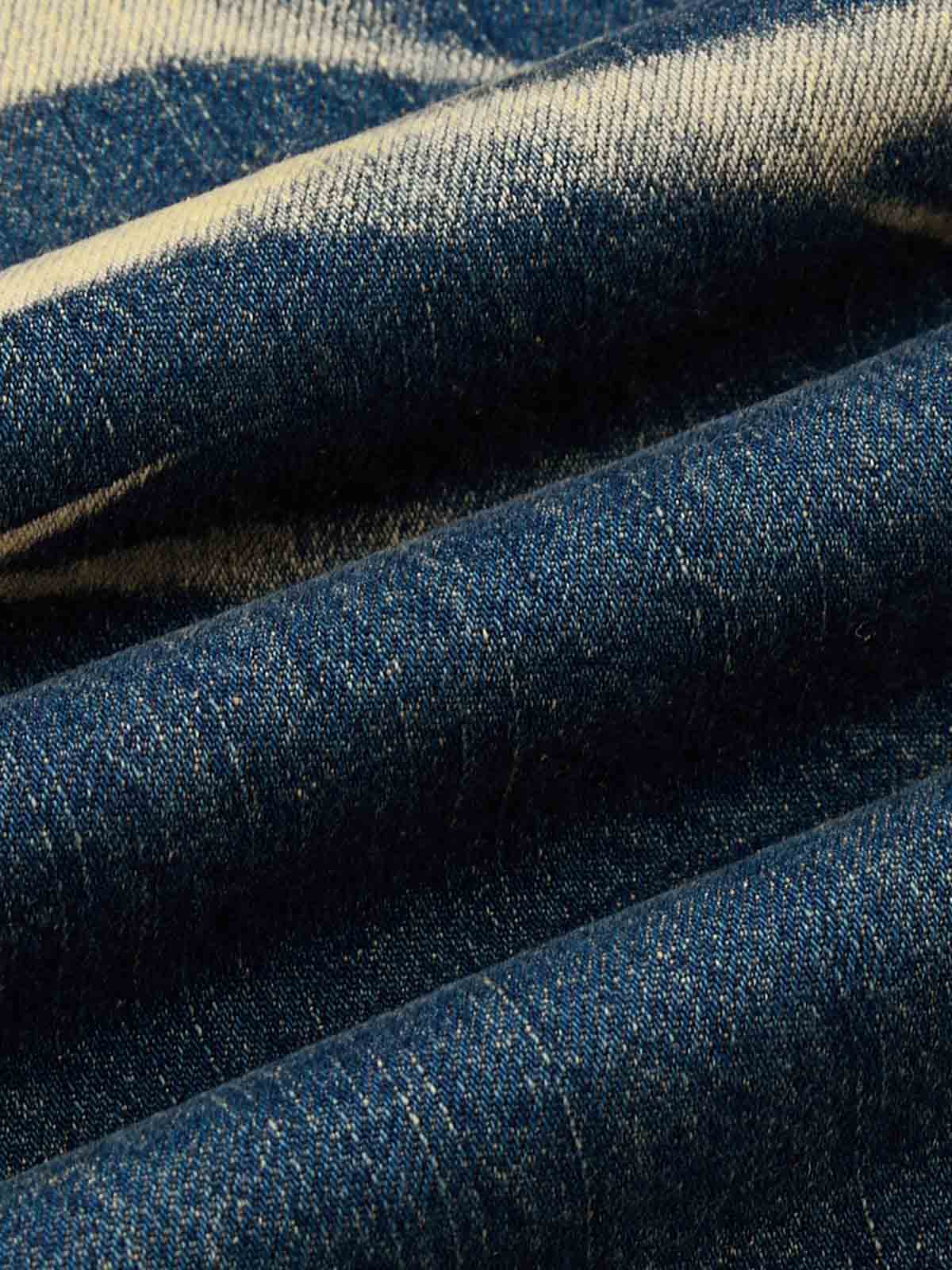 Vintage Washed Distressed Straight-Leg Jeans 