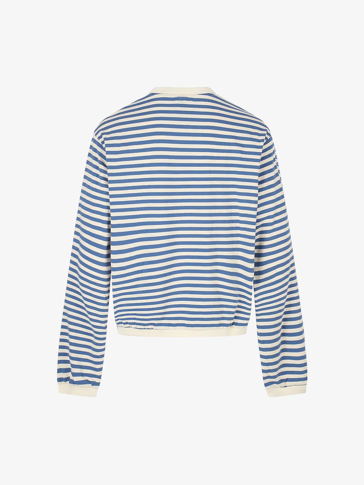 Striped Frog-Button Long Sleeve Tee