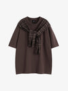 Street Style Retro Patchwork Plaid Tee