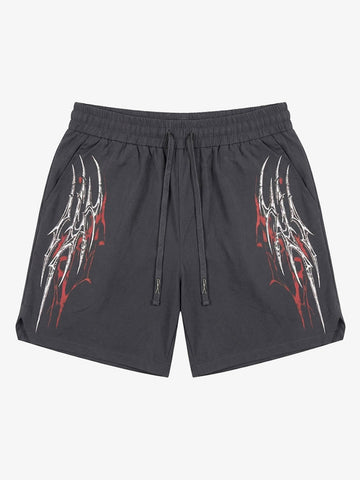 Pantalones cortos con cordón y estampado de espinas Y2K