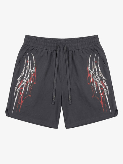 Pantalones cortos con cordón y estampado de espinas Y2K