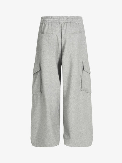 Wrinkled Detail Multi-Pocket Cargo Sweatpants