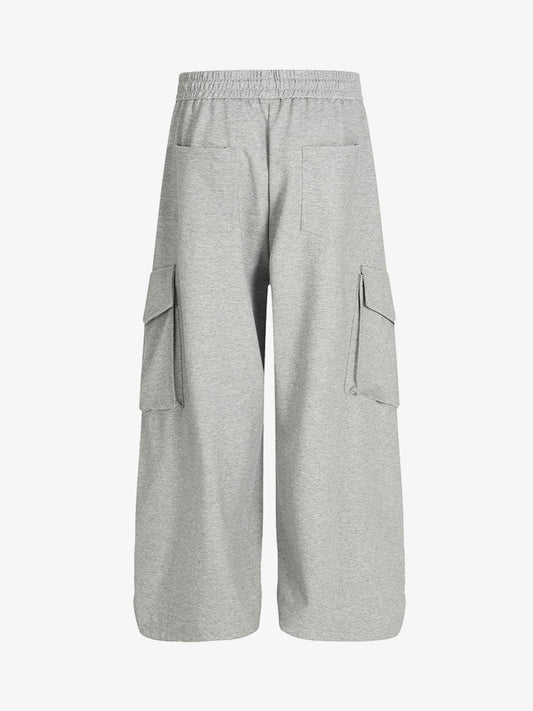 Wrinkled Detail Multi-Pocket Cargo Sweatpants
