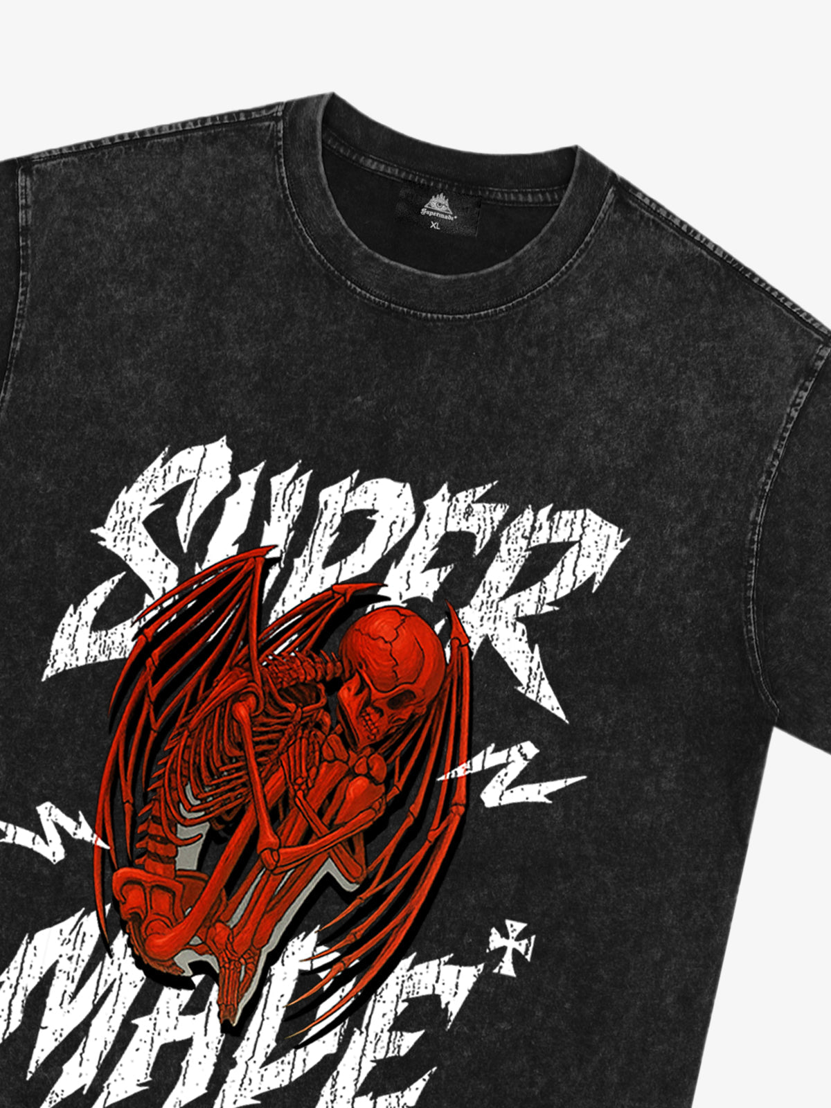 Street Angel and Devil Hatching Pattern T-shirt 