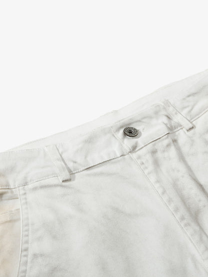 Cotton Blend Wide Leg Cargo Pants with Zipper Pockets and Utility Design 