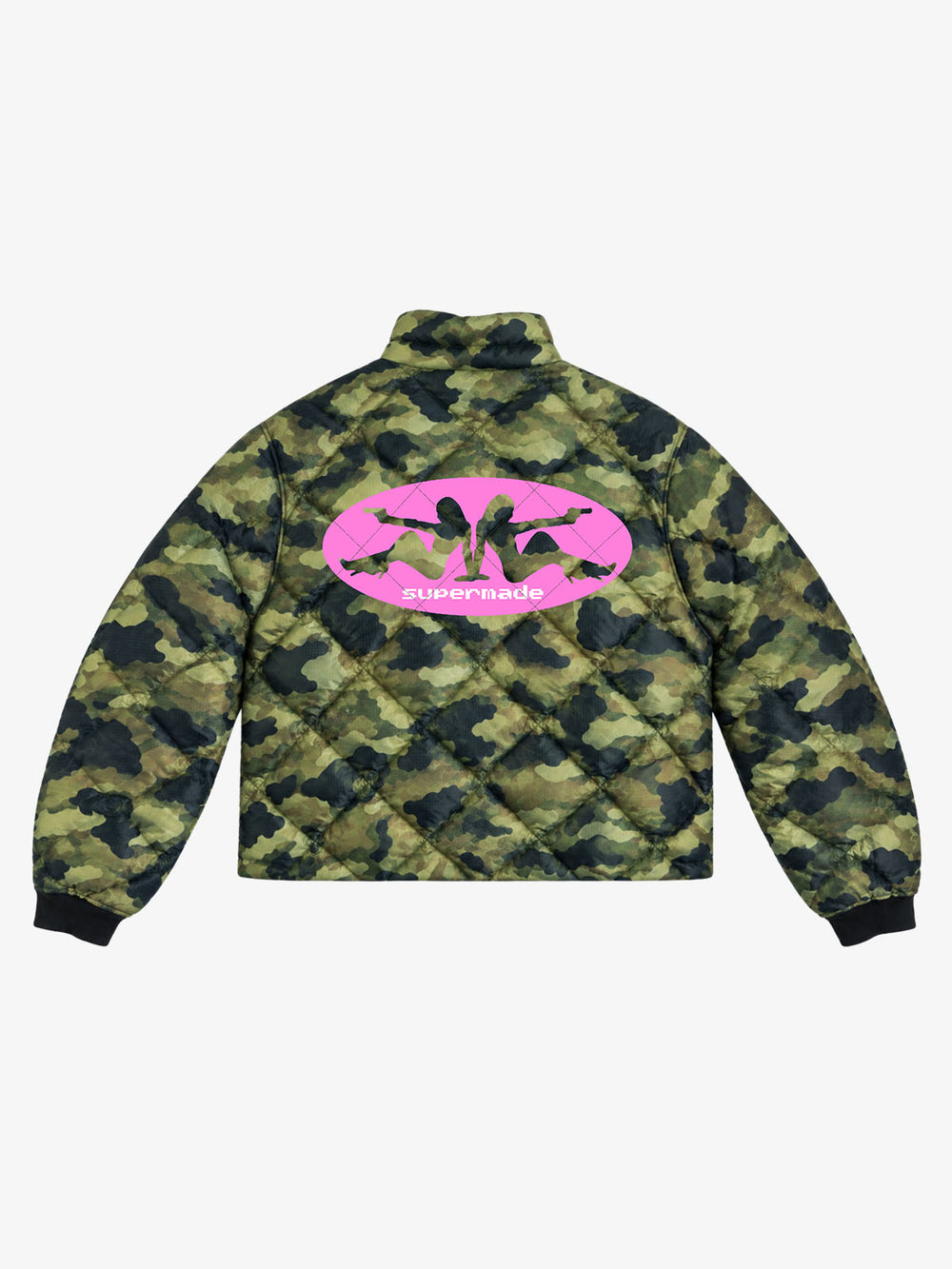 Camo Plaid Boxy Padded Jacket