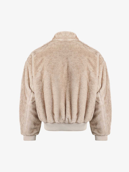 Retro Plush Fleece Stand-Collar Zip-Up Jacket 