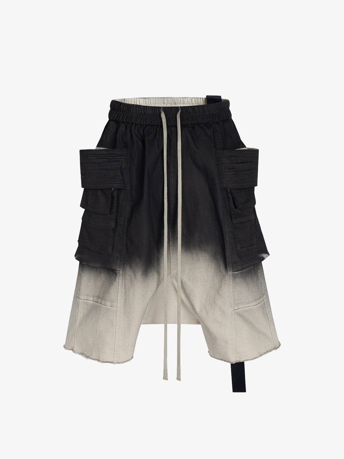 Faux Leather Gradient Cargo Shorts