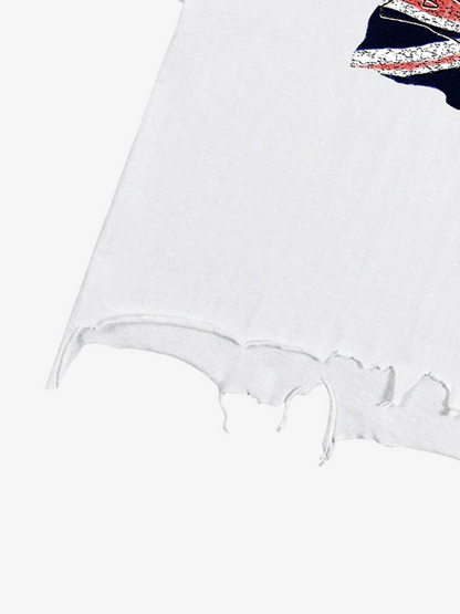 Union Jack Graphic Ripped Layered Tee