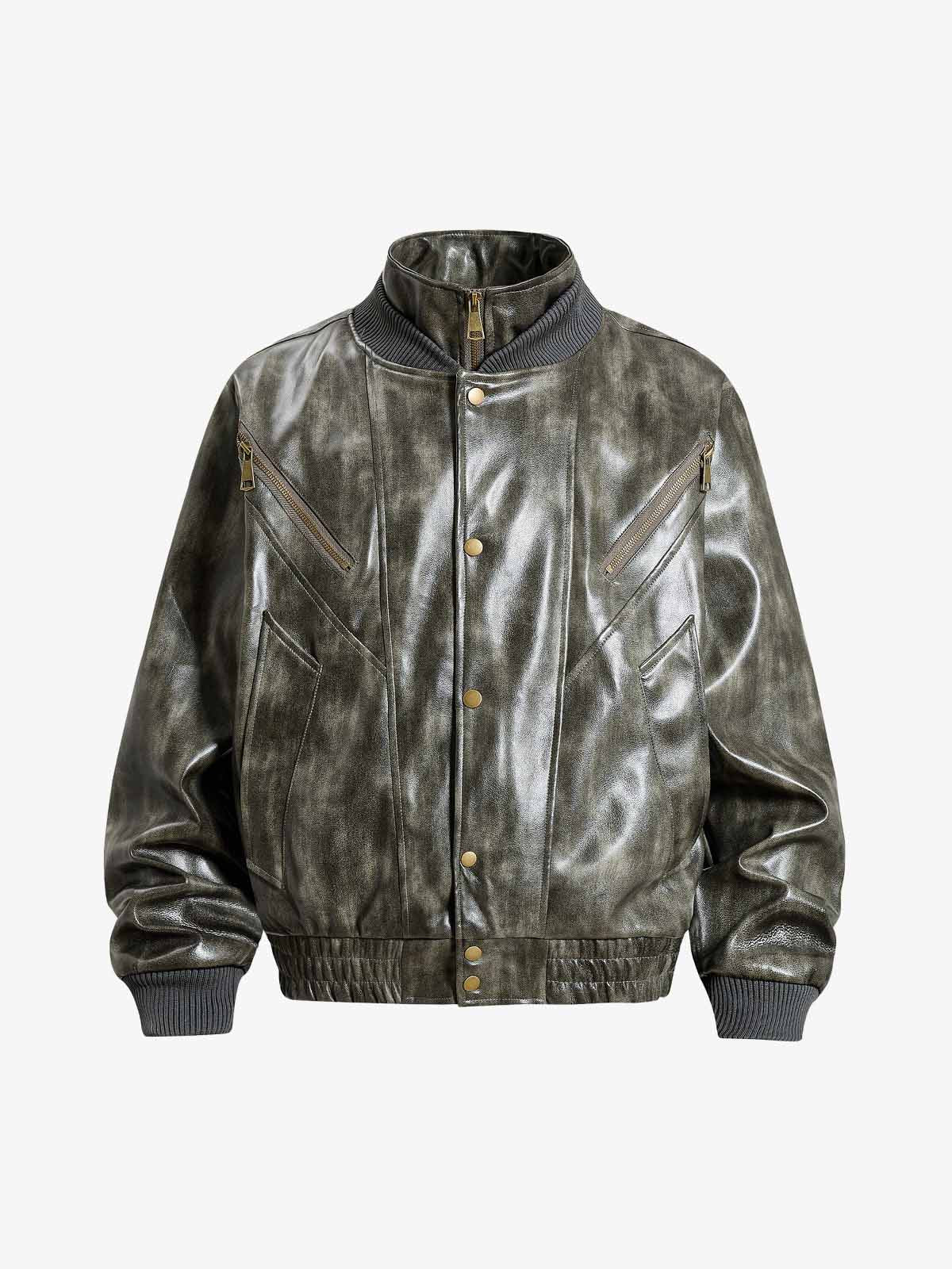 Structured Biker Leather Jacket