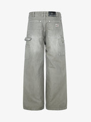 Plaid Patchwork Workwear Jeans