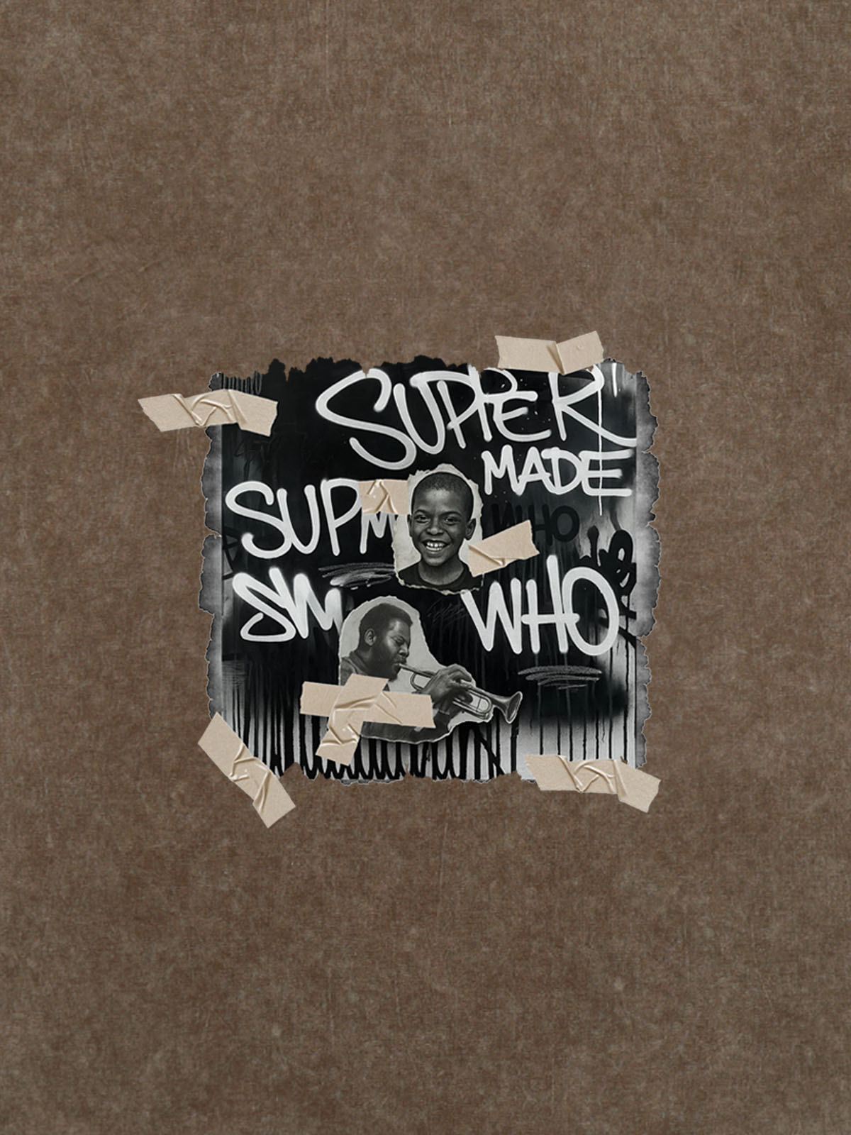 Supermade Street Retro Character Collage T-shirt 