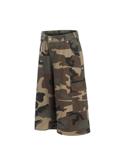 Camouflage Multi-Pocket Cargo Jorts 