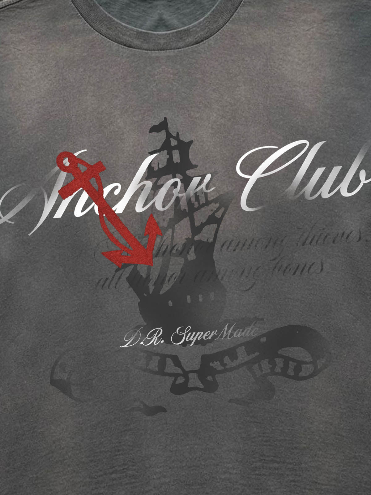 Distressed Anchor Graphic Long Sleeve Tee