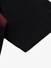 T-shirt en coton noir avec empiècement rouge dégradé