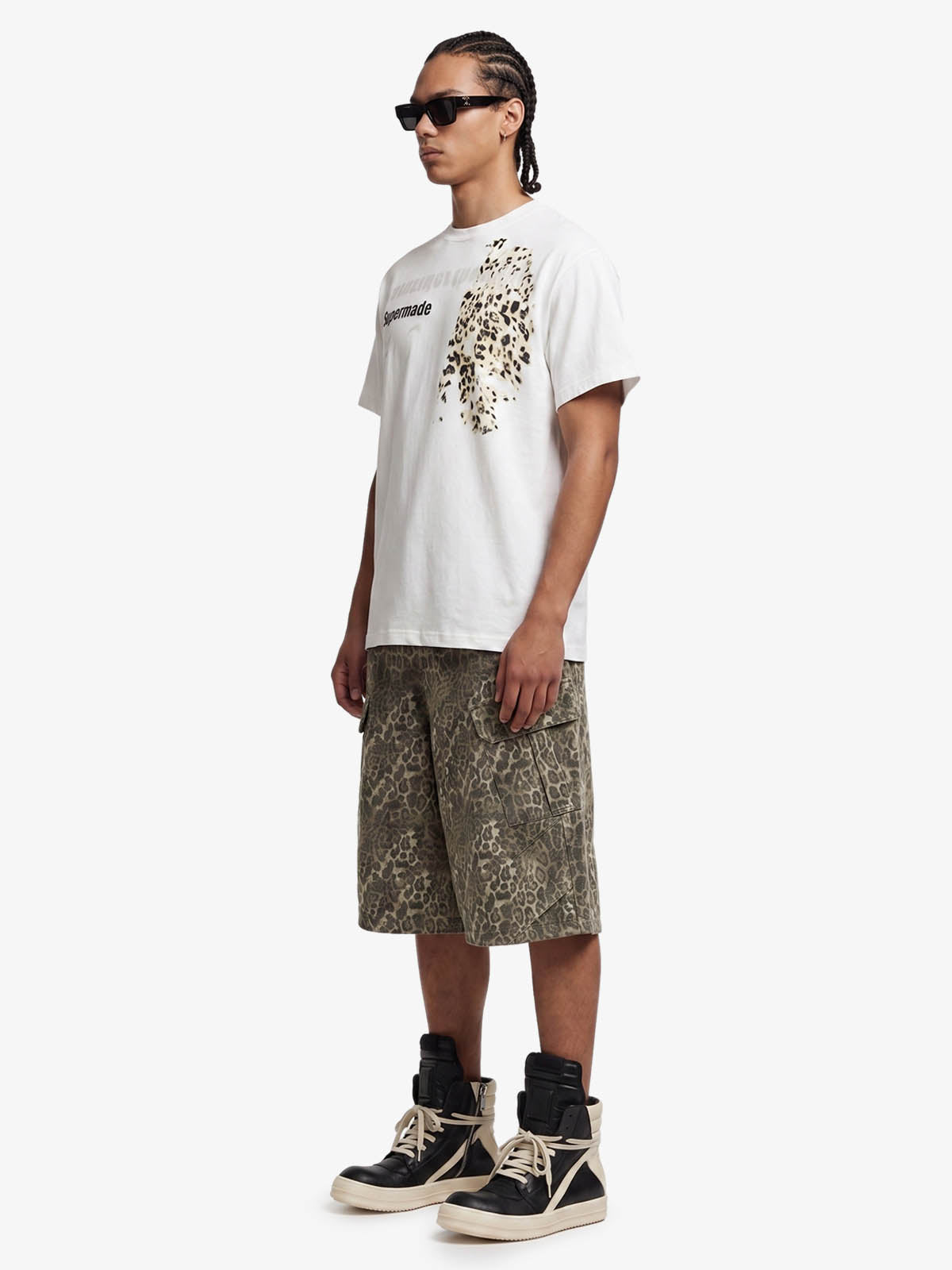Vintage Leopard Cargo Shorts 