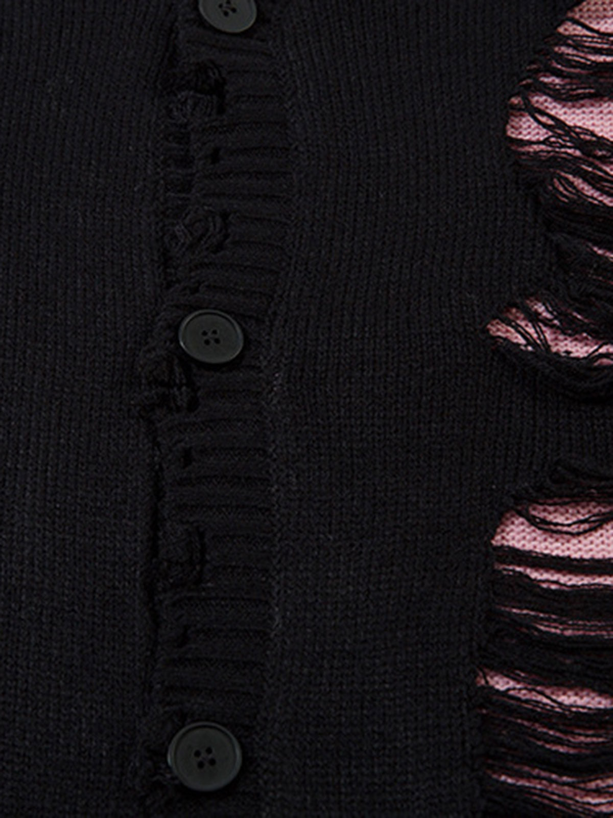 Irregular Neck Hole Hollow Knit Raw Edge Sweater 