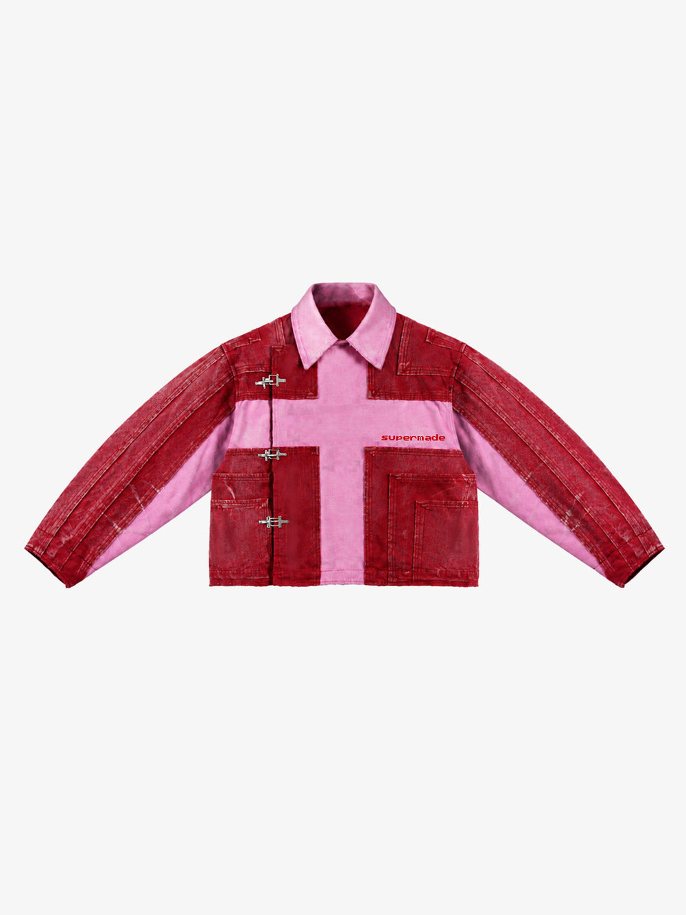 Cross-Seam Buckle Cropped Utility Jacket