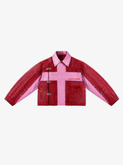 Cross-Seam Buckle Cropped Utility Jacket