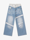 Patchwork-Jeans im Used-Look