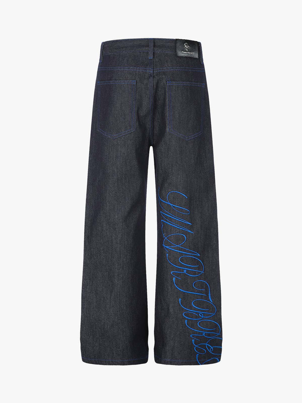Letter Embroidered Jeans