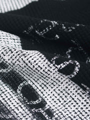 Dark Cross Print Waffle Long-Sleeve T-Shirt