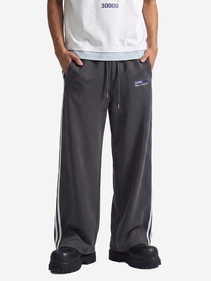 Side Stripe Track Aesthetic Wide Leg Sweatpants
