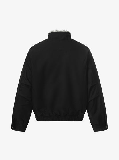 Stylish Winter Bomber Jacket with Faux Fur Collar - Perfect for Cold Weather 