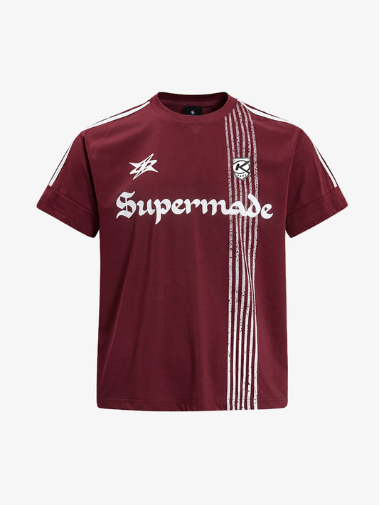 Vertical Stripe Retro Varsity Soccer Jersey