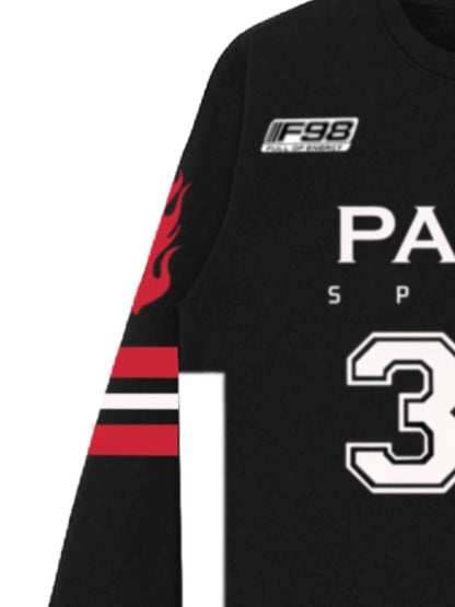 33 Number Jersey Long Sleeve Sweatshirt 