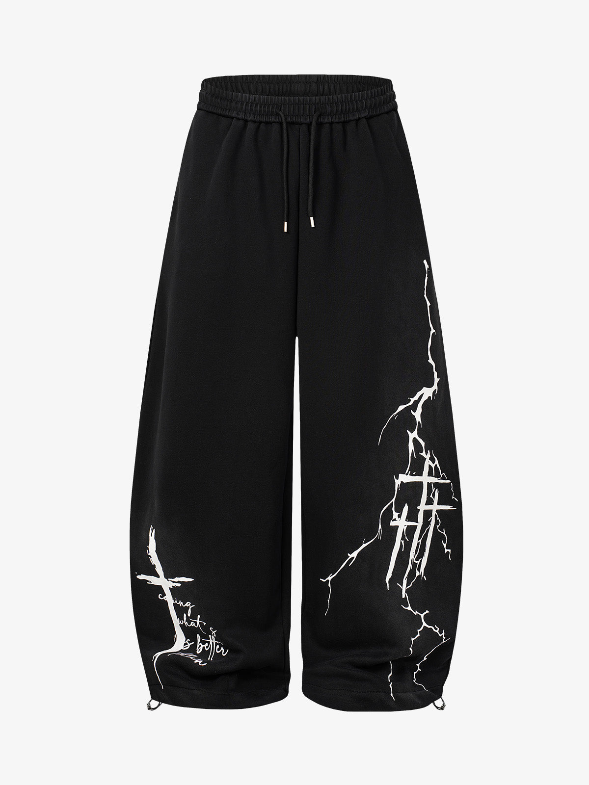 Thorn Pattern Embroidered Baggy Sweatpants