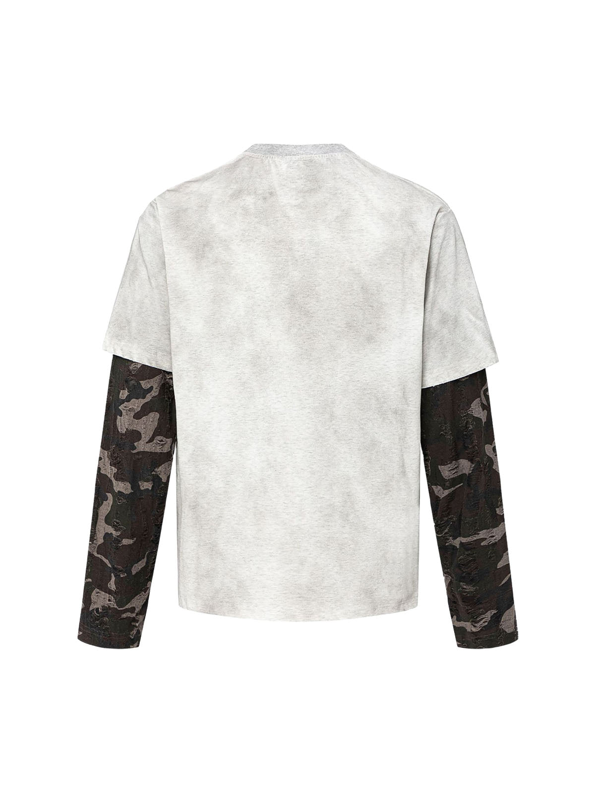 Contrast Fake Two-Piece Crew Neck T-shirt