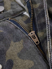 Camo Studded Cargo Pants; Forest Camouflage / M, Forest Camouflage / L, Forest Camouflage / XL