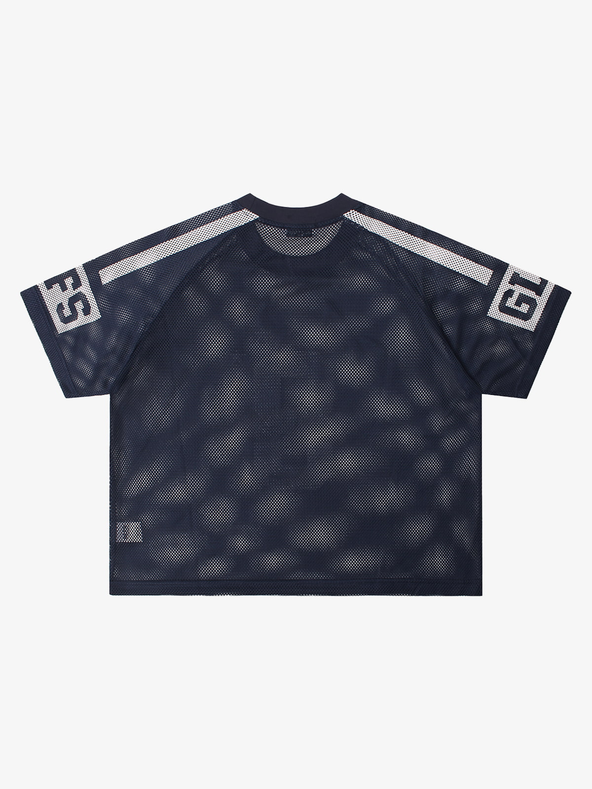 Mesh Jersey Number 8 Sports T-Shirt with Star Design and Sleeve Stripes 