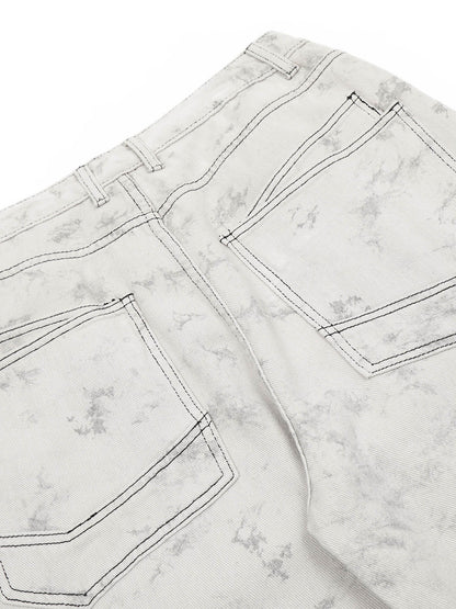 Thesupermade Workwear Multi-Pocket Tie-Dye Pants 