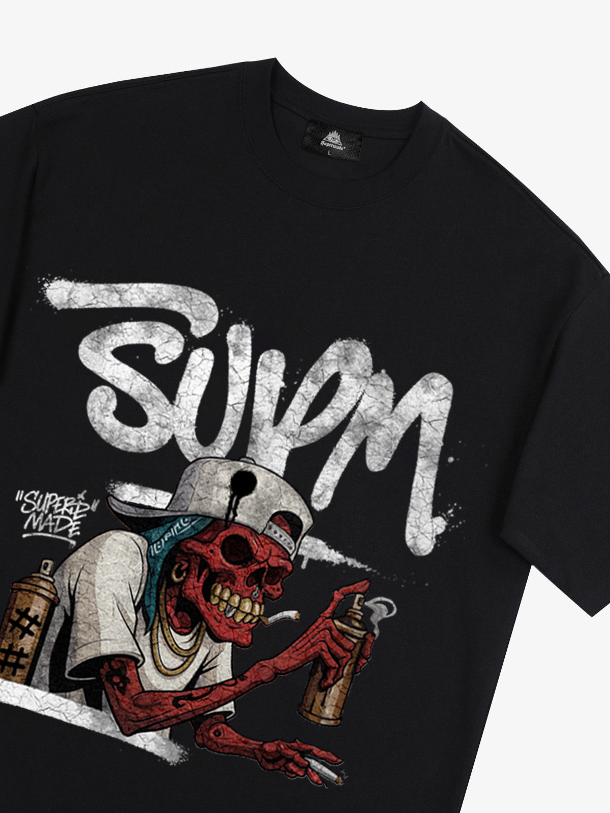 Thesupermade Trendy Skull Graffiti Master T-shirt 