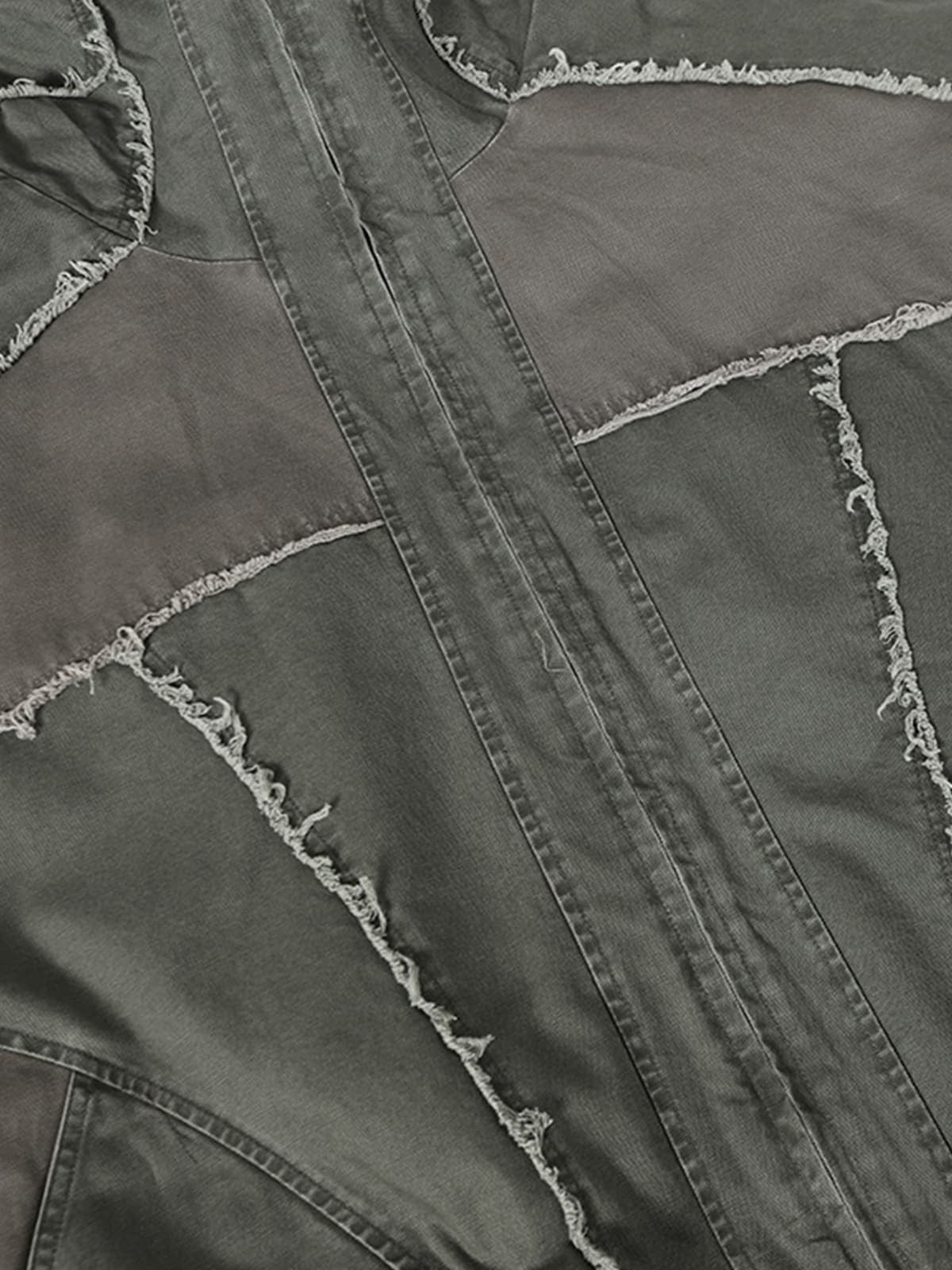 Retro Workwear Patchwork Hooded Utility Jacket 