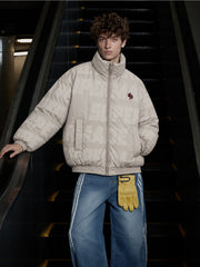 Embroidered All-Over Print Padded Coats