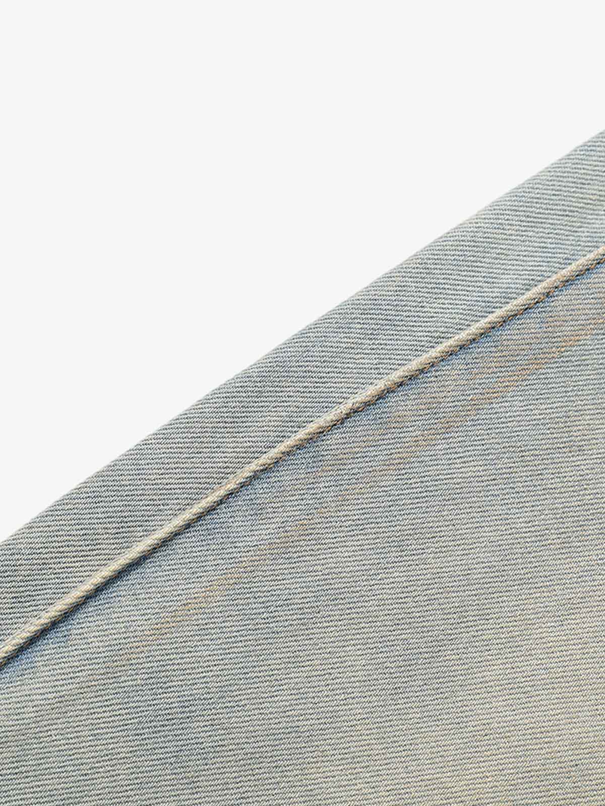 Wide-Leg Denim Trousers with Distressed Details for Everyday Style 