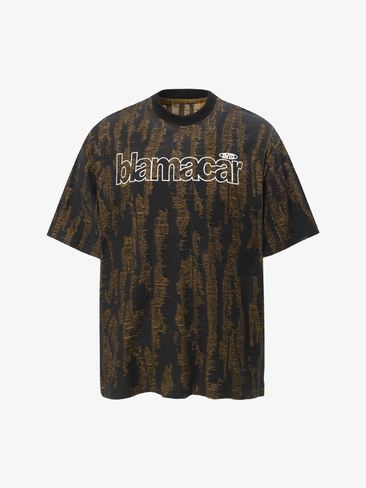 Distressed Letter Embroidered Short-sleeved T-shirt 