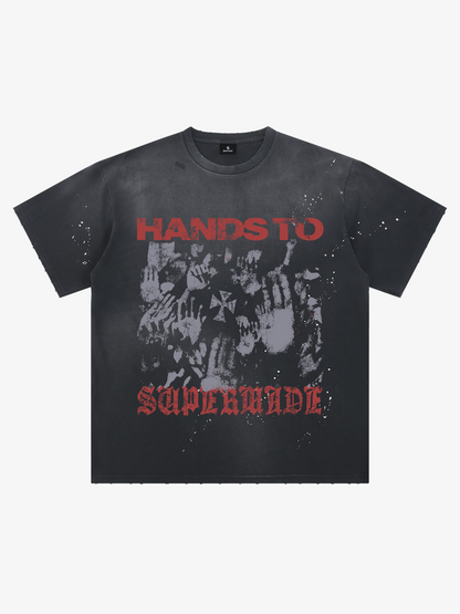 Ink Splatter Graphic Washed Tee