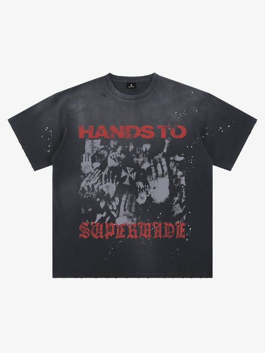 Ink Splatter Graphic Washed Tee