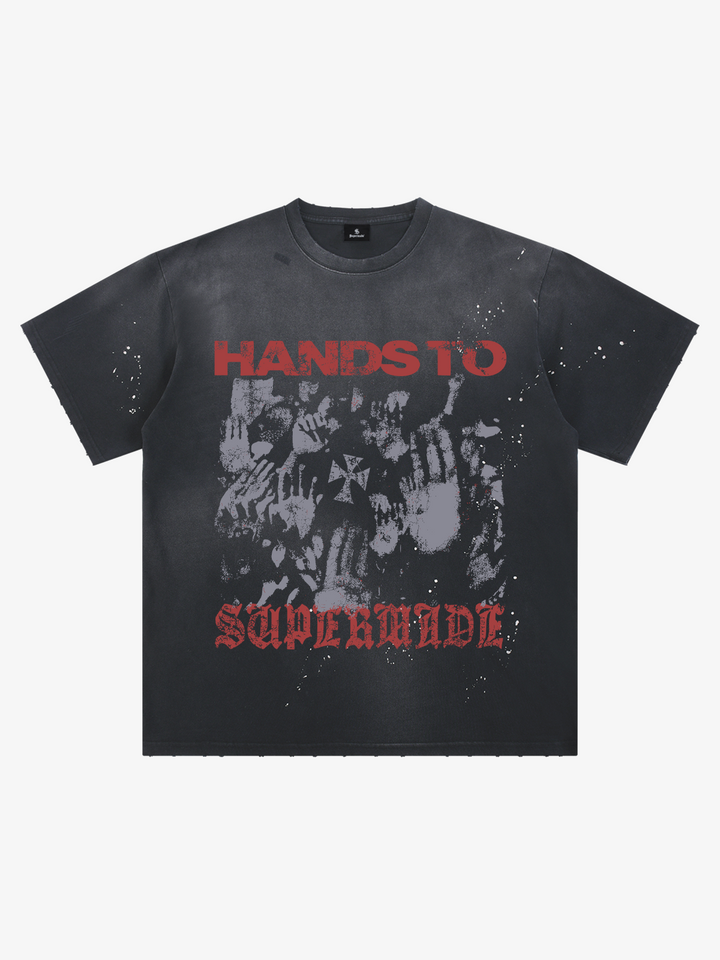 Ink Splatter Graphic Washed Tee