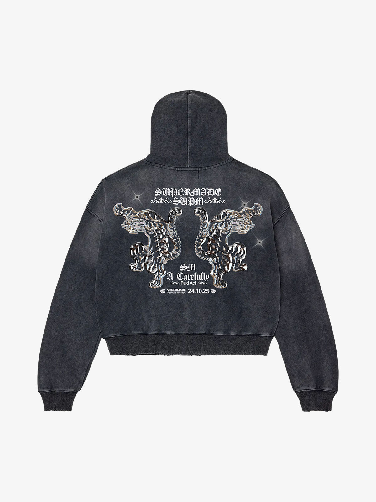 Twin-Sun Silver Tiger Graphic Hoodie