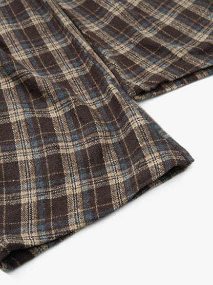Plaid Jacket with Zipper Detail and Keychain Accessory 