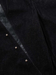 Schwarze Jeansjacke mit Krokodilprägung
